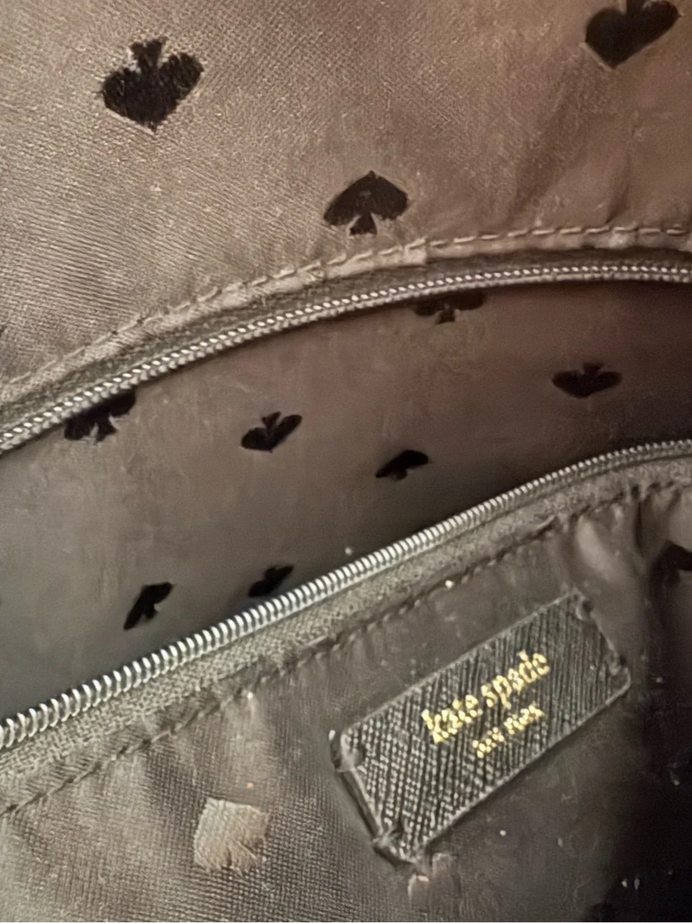 Bag-Kate Spade Black Glitter Tote - pack back Sparkle